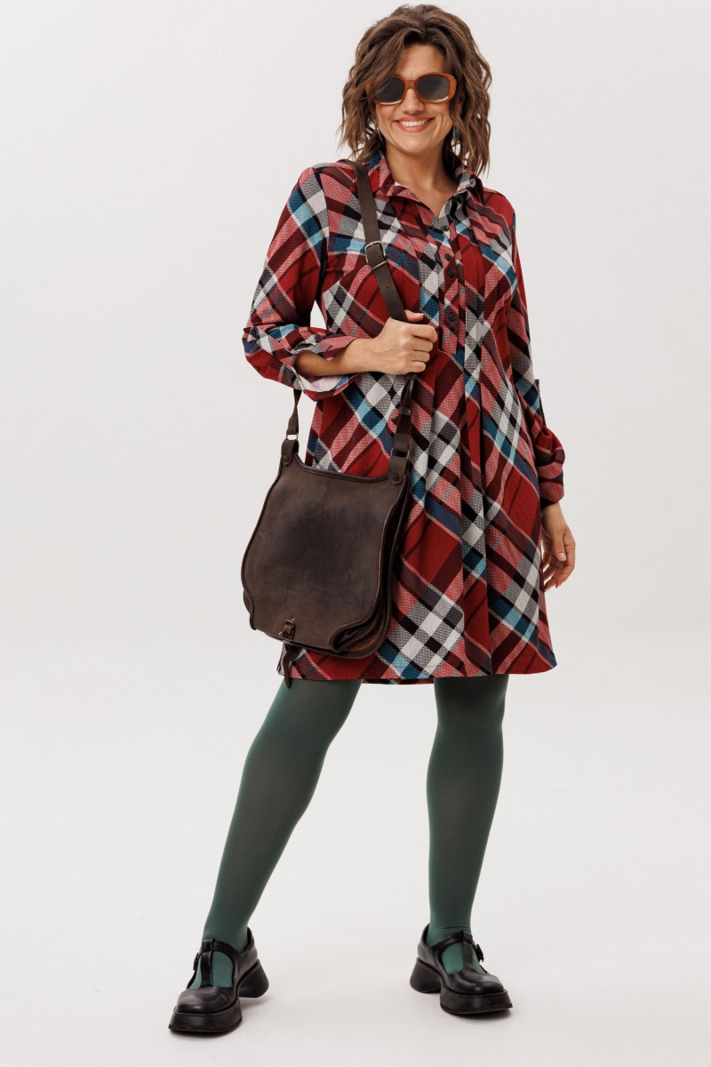 Платья Anelli 1769 бордовая_шотландка