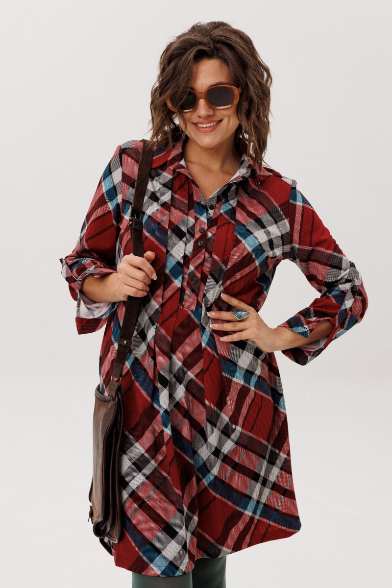 Платья Anelli 1769 бордовая_шотландка