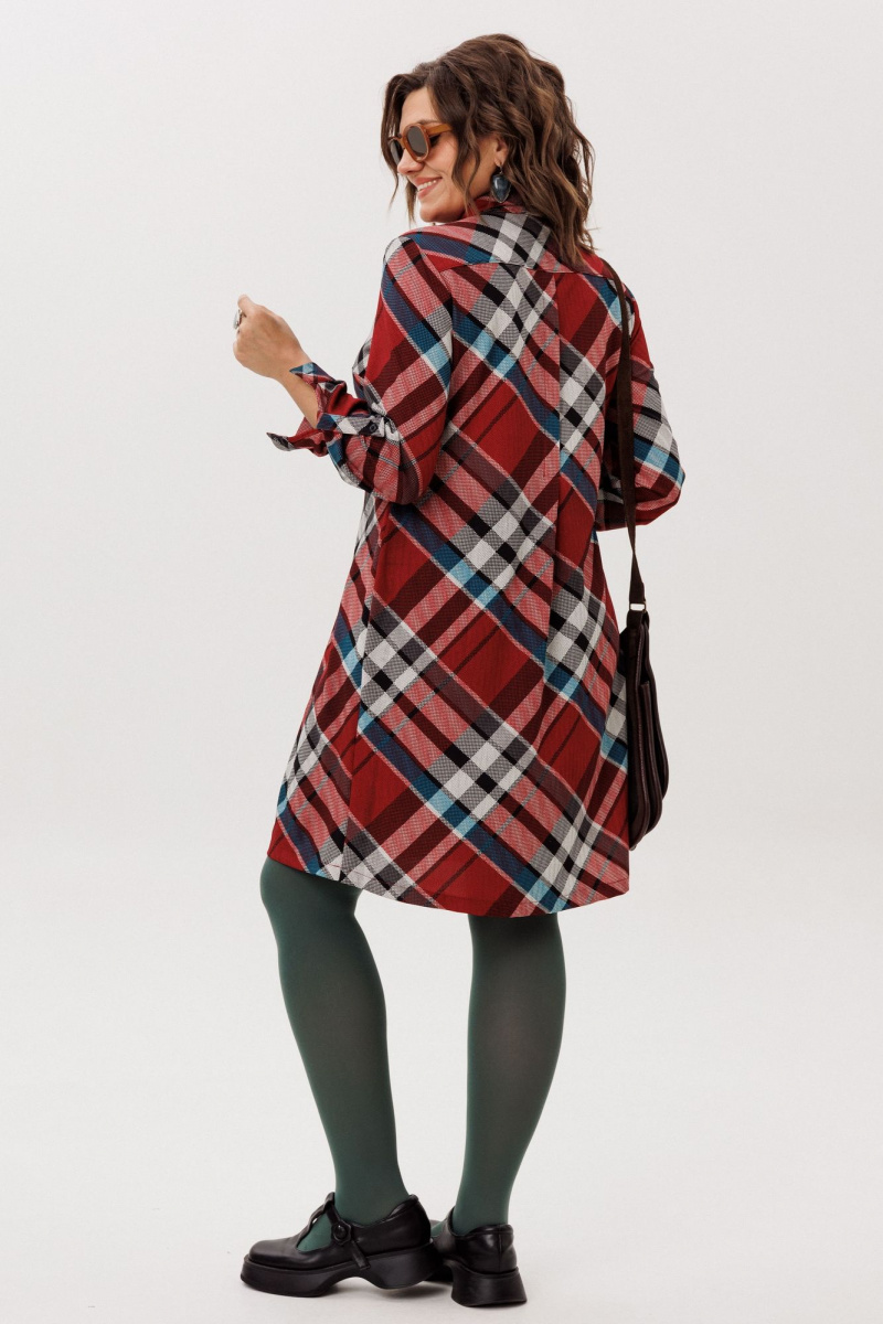 Платья Anelli 1769 бордовая_шотландка