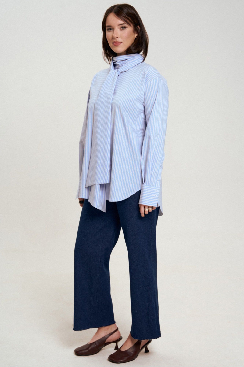 Блузы JRSy 2643 сине-
белая_полоса