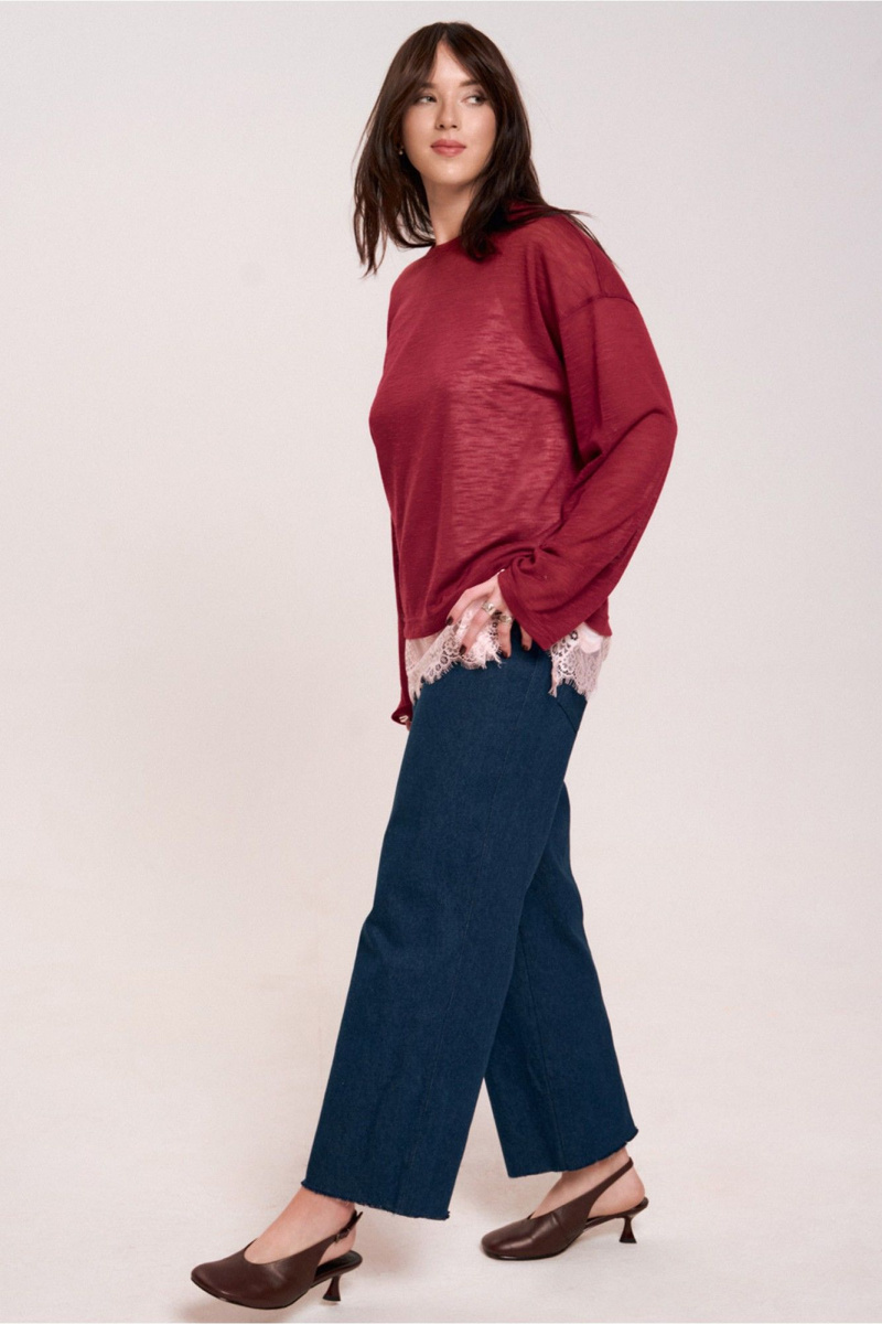 Топы JRSy 2647 розовый_
белое_кружево