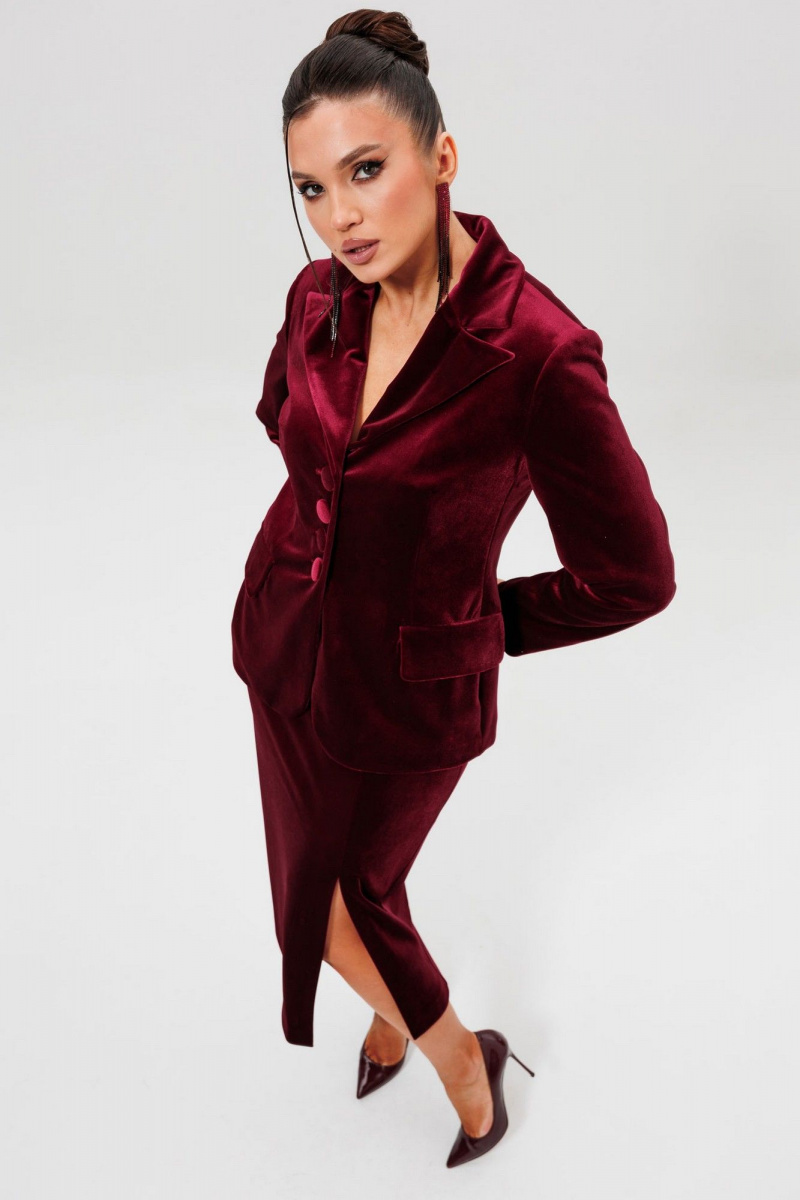 Юбочный костюм Mislana 1165/1 бордо