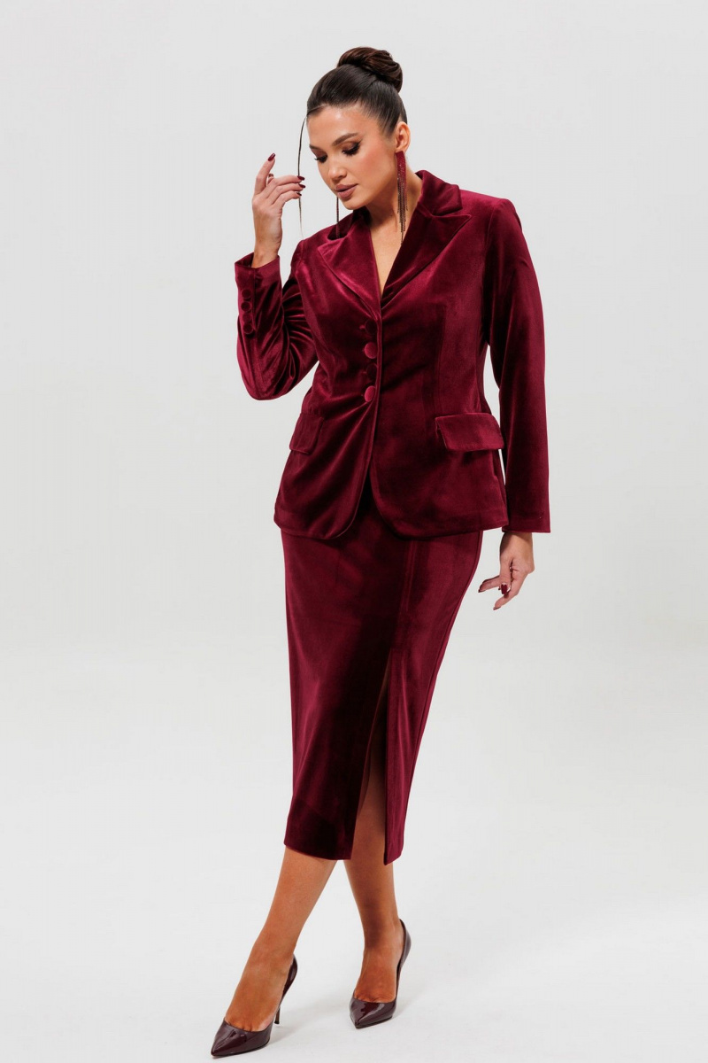 Юбочный костюм Mislana 1165/1 бордо