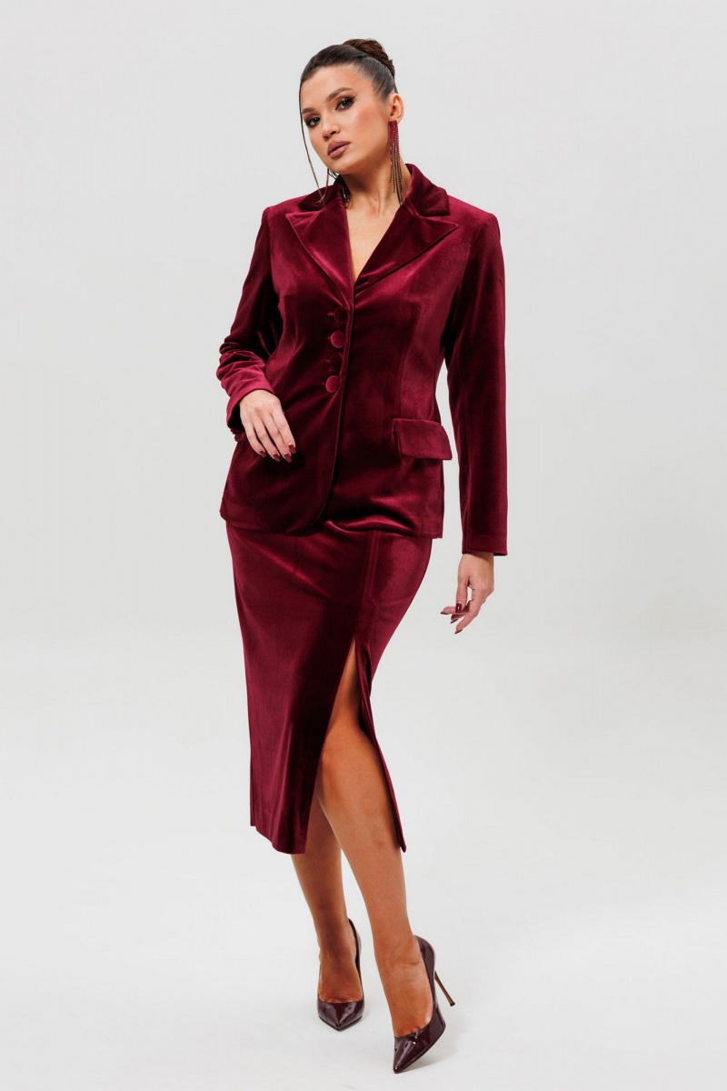Юбочный костюм Mislana 1165/1 бордо