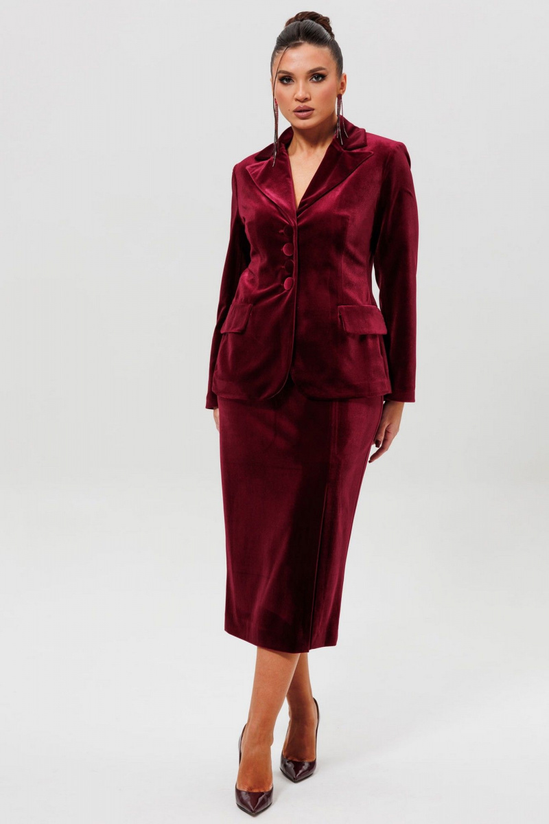 Юбочный костюм Mislana 1165/1м бордо