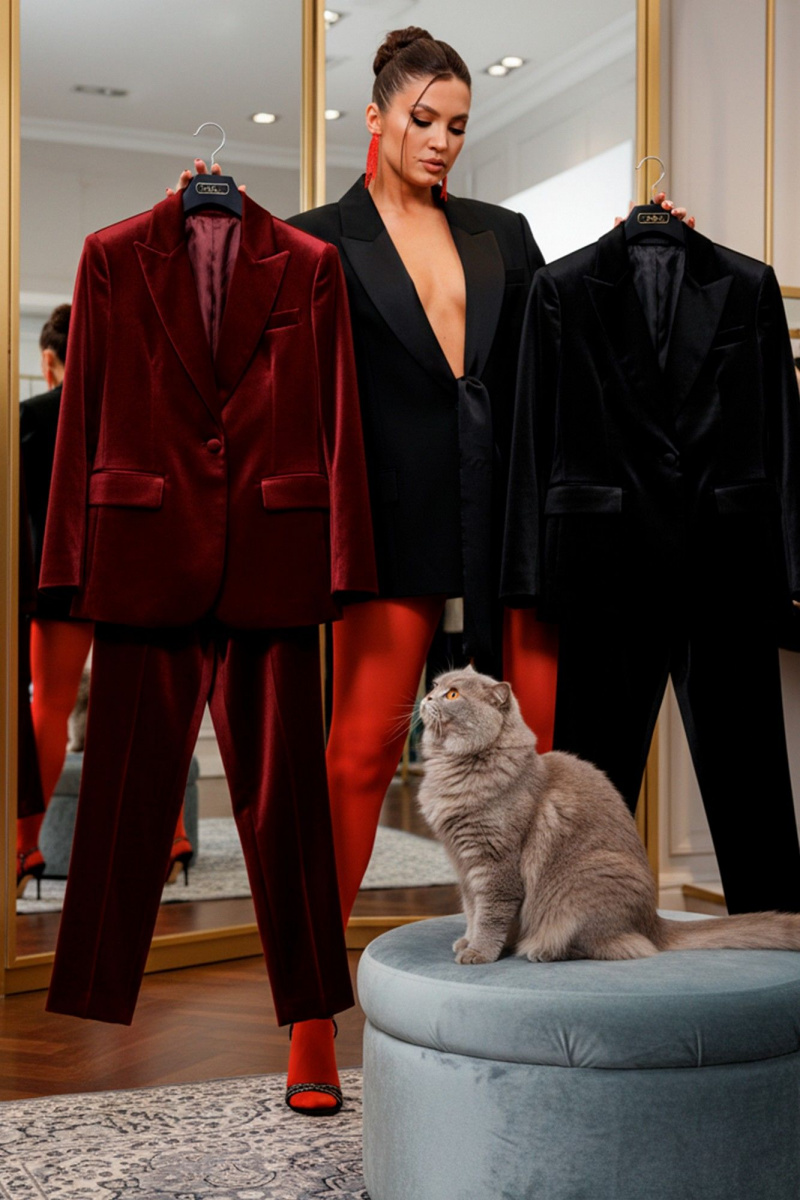 Брючный костюм Mislana 1169/1 бордо