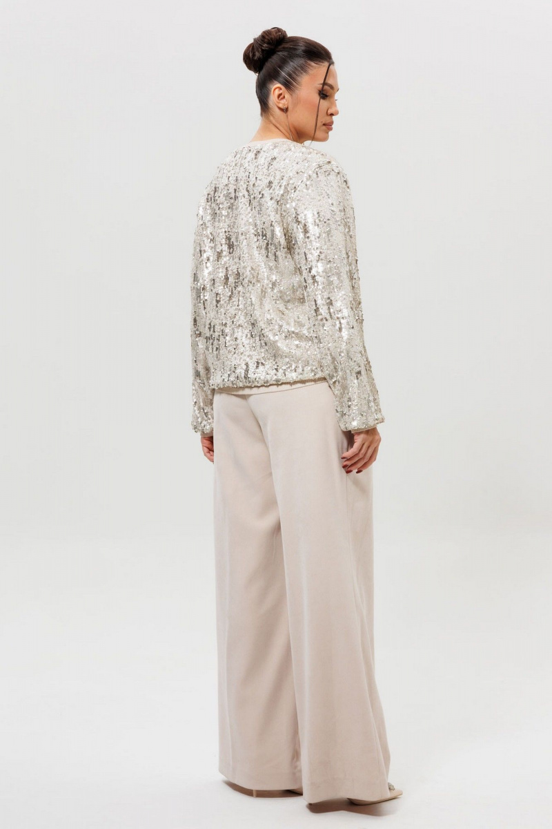 Брючный костюм Mislana 1279к серебро/беж