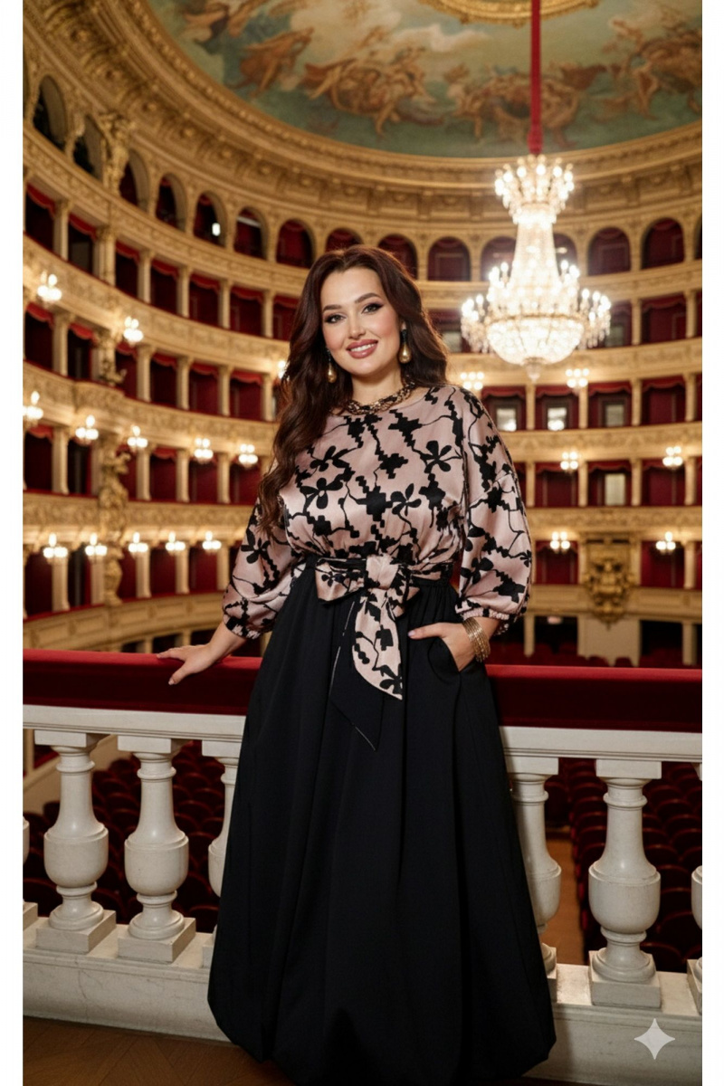 Платья Vittoria Queen 27623 черно_бежевый