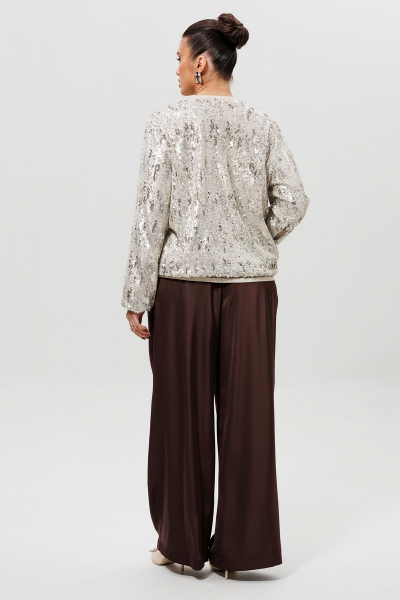 Брючный костюм Mislana 1283/1 серебро/шоколад
