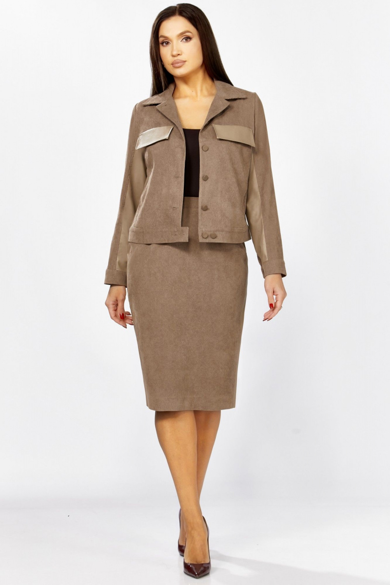 Юбочный костюм Мишель стиль 1334 бежевый