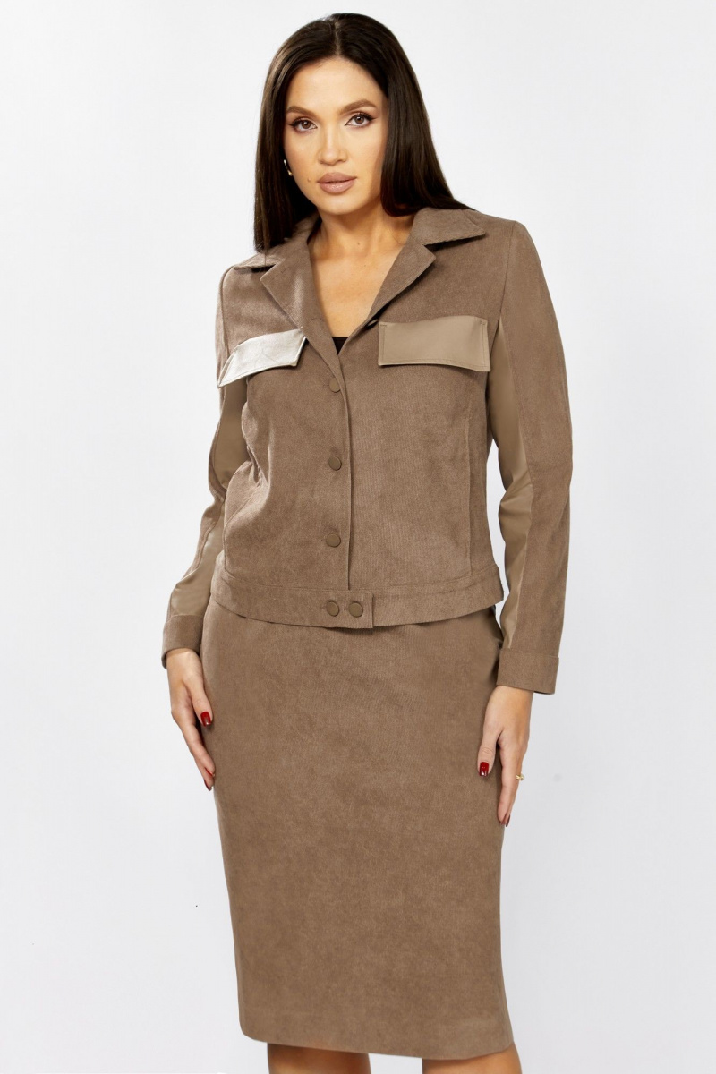 Юбочный костюм Мишель стиль 1334 бежевый