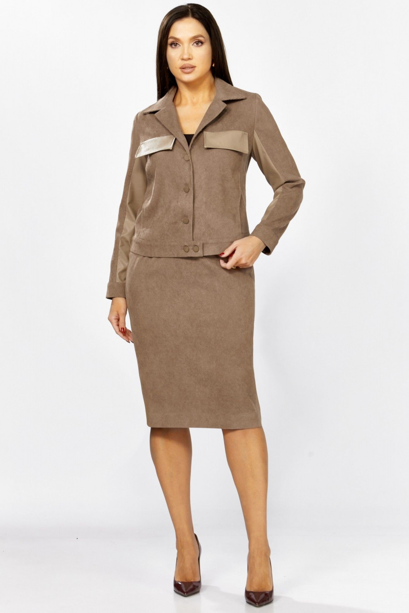 Юбочный костюм Мишель стиль 1334 бежевый
