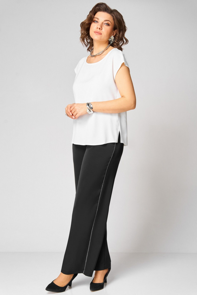 Брючный комплект Мишель стиль 1338 черно-белый