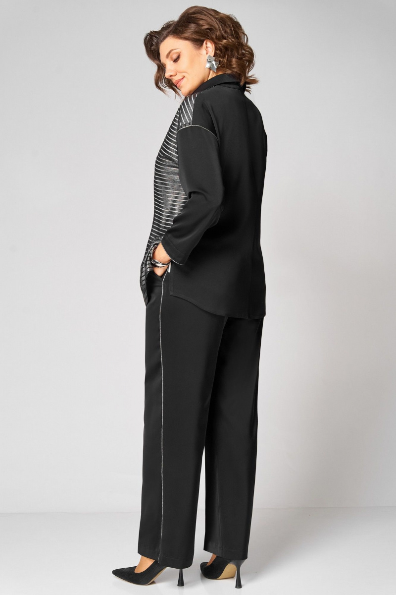 Брючный комплект Мишель стиль 1338 черно-белый