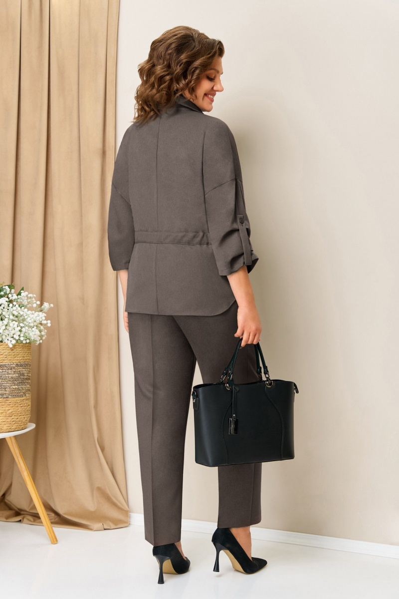 Брючный костюм VOLNA 1398 светлый-шоколад