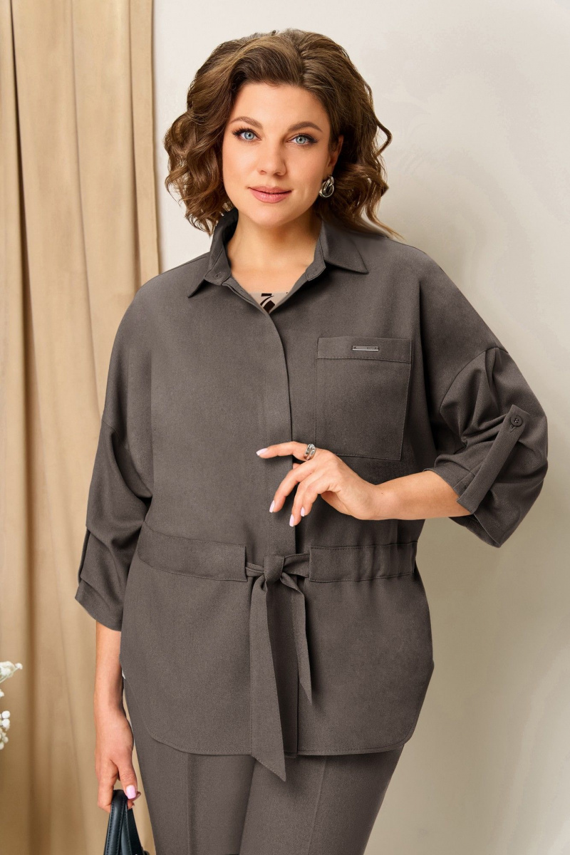 Брючный костюм VOLNA 1398 светлый-шоколад