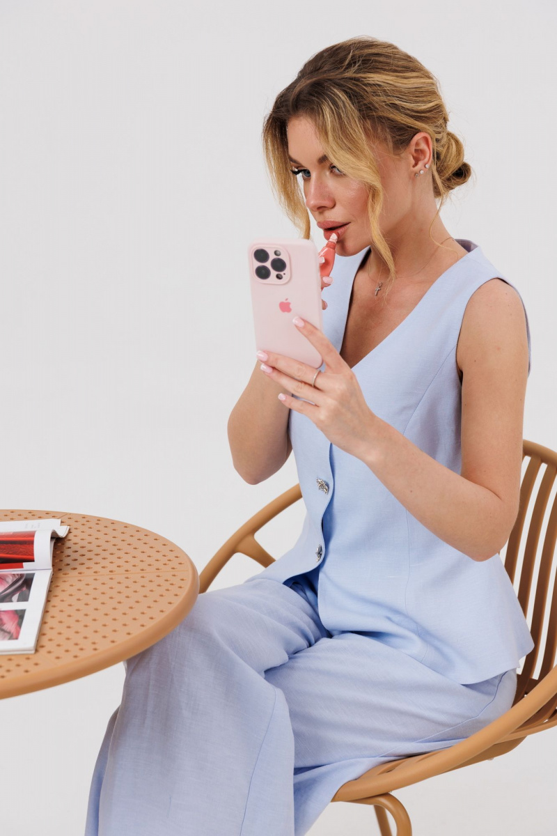 Брючный комплект Marshop М189 голубой