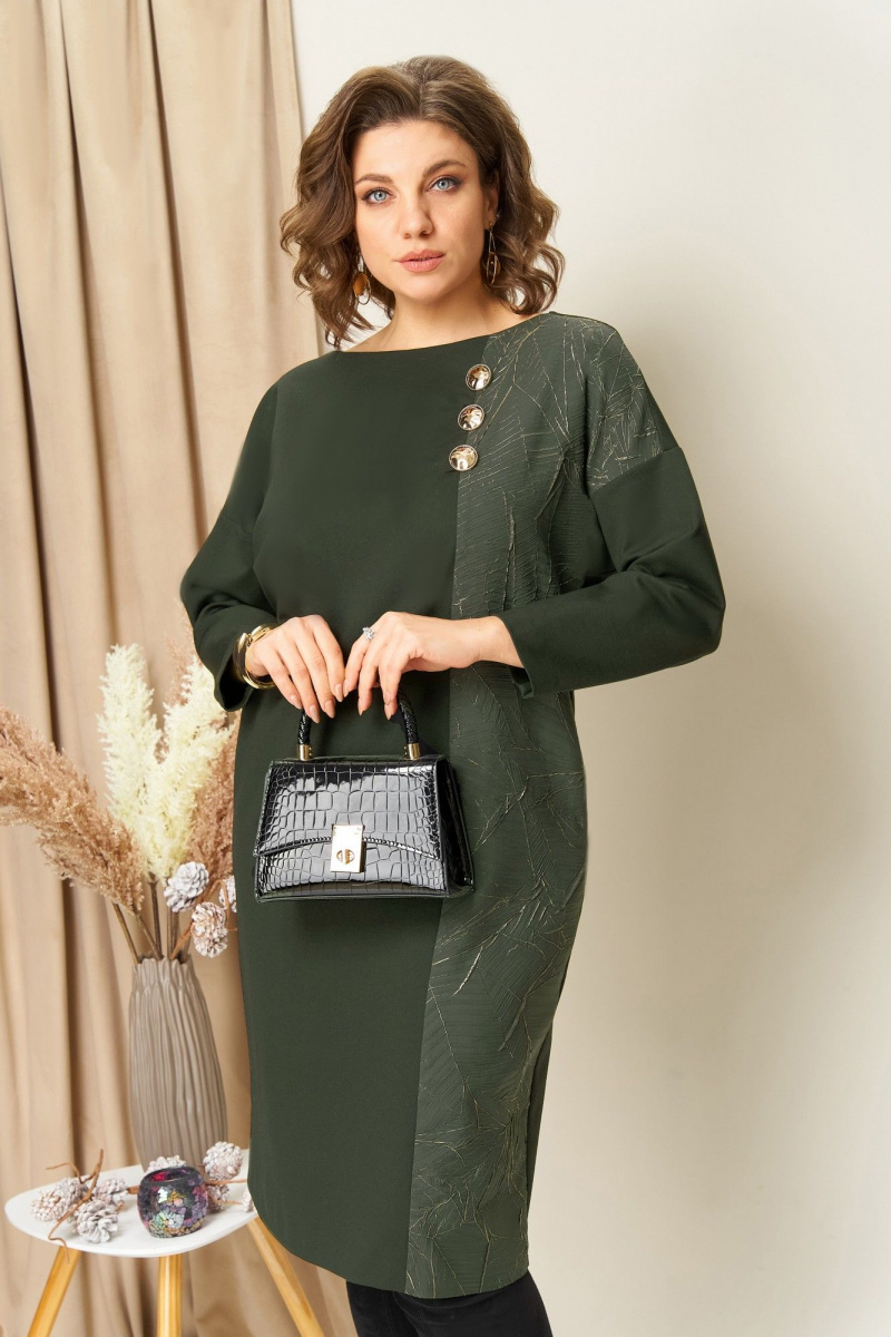 Платья VOLNA 1452 олива