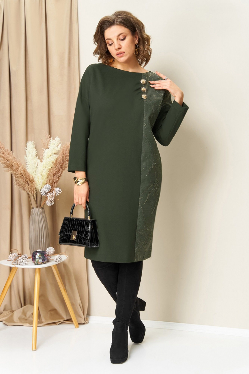 Платья VOLNA 1452 олива