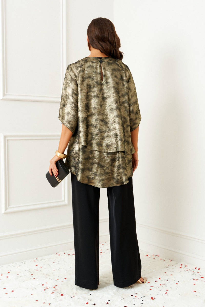 Брючный комплект Beautiful&Free 6409 черный-золото