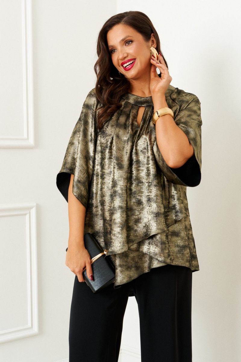 Брючный комплект Beautiful&Free 6409 черный-золото