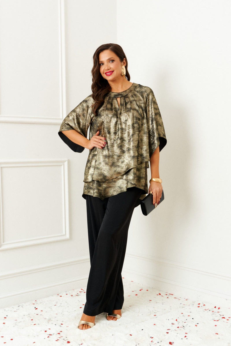 Брючный комплект Beautiful&Free 6409 черный-золото