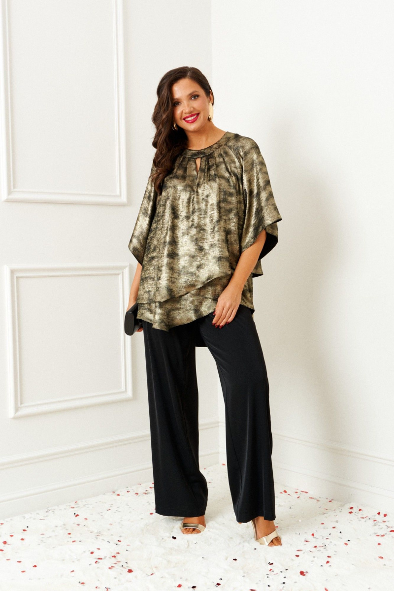 Брючный комплект Beautiful&Free 6409 черный-золото