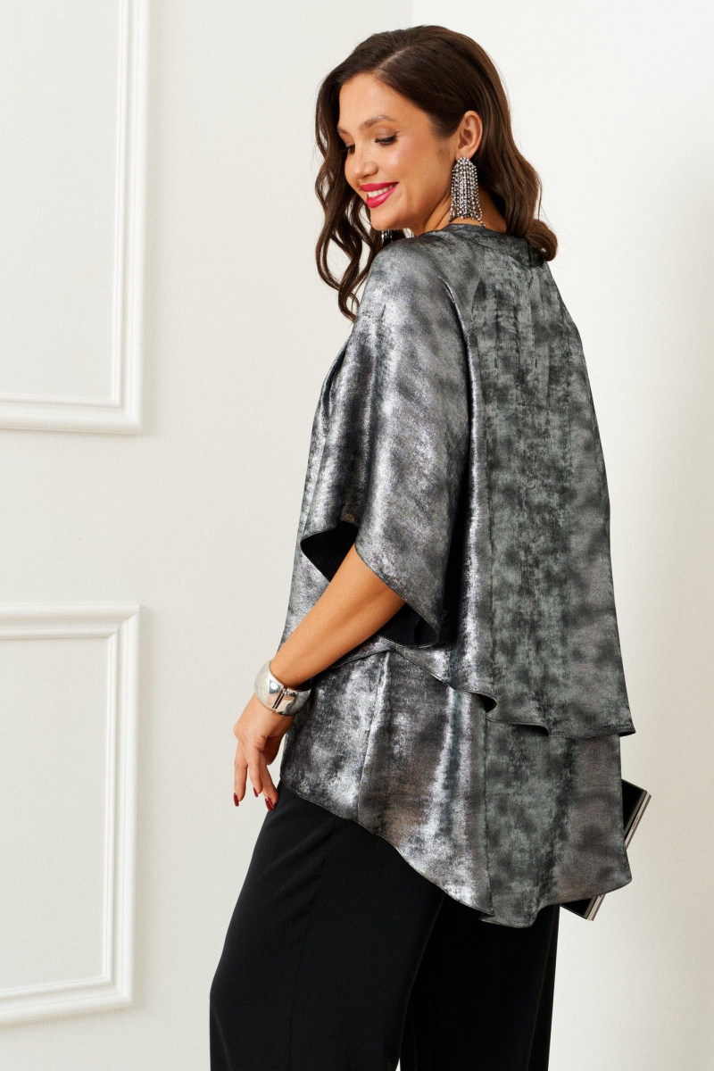 Брючный комплект Beautiful&Free 6409 черный-серебро