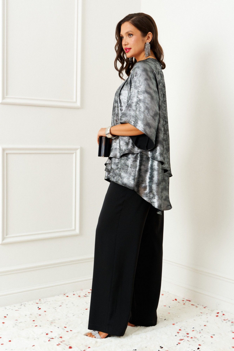 Брючный комплект Beautiful&Free 6409 черный-серебро