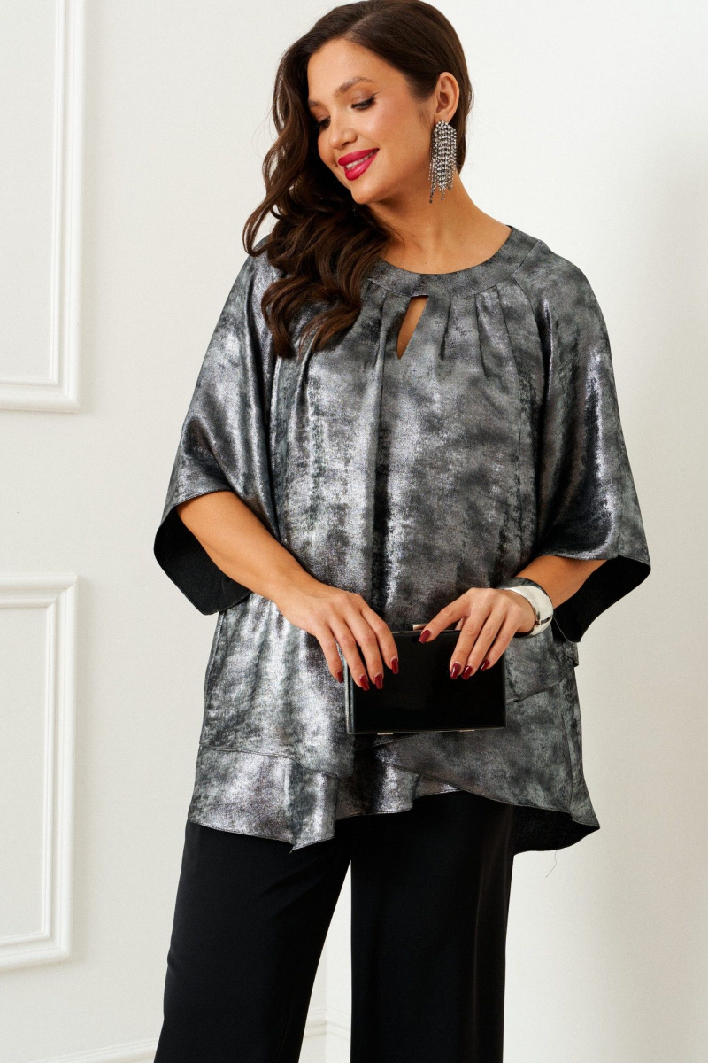 Брючный комплект Beautiful&Free 6409 черный-серебро