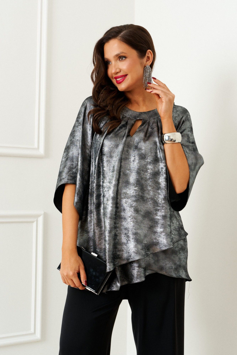 Брючный комплект Beautiful&Free 6409 черный-серебро