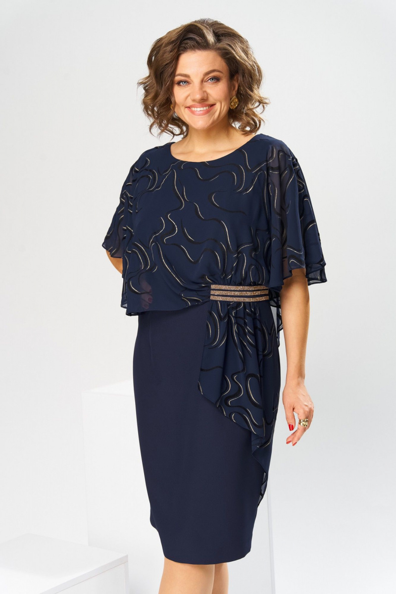 Платья Romanovich Style 1-2371 синий_флок