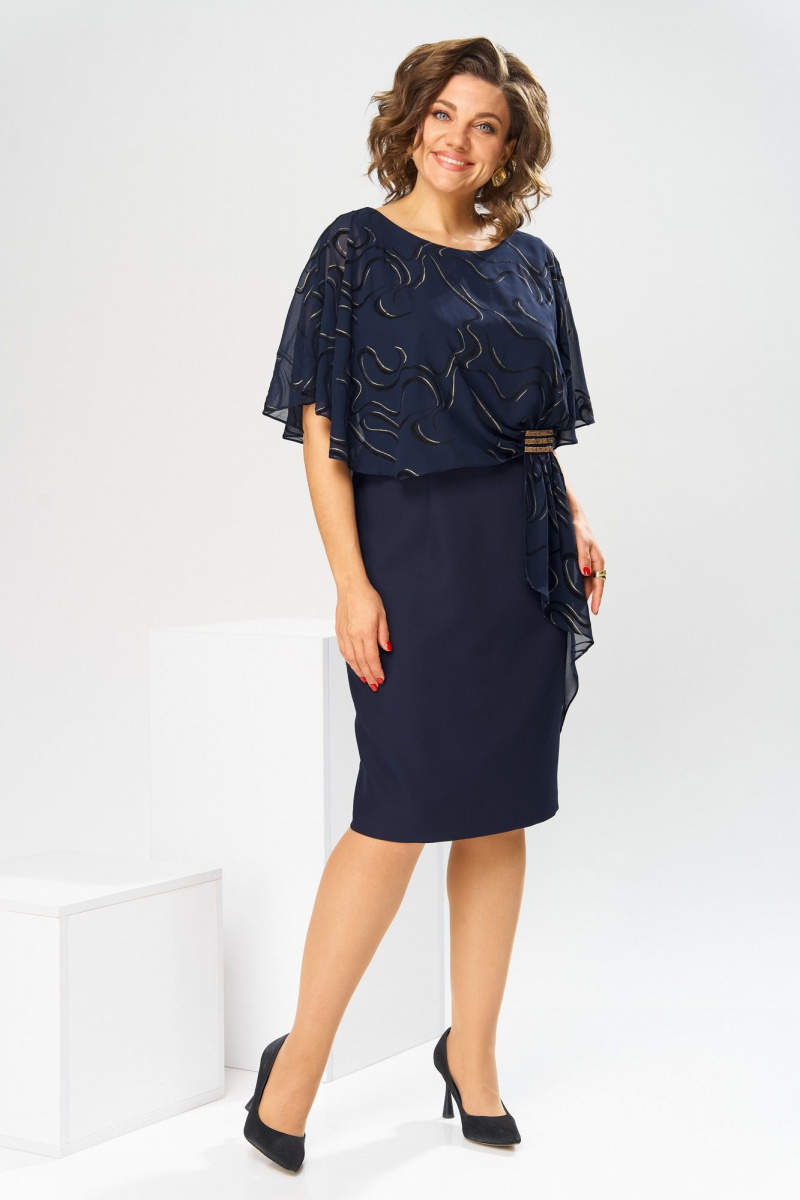 Платья Romanovich Style 1-2371 синий_флок