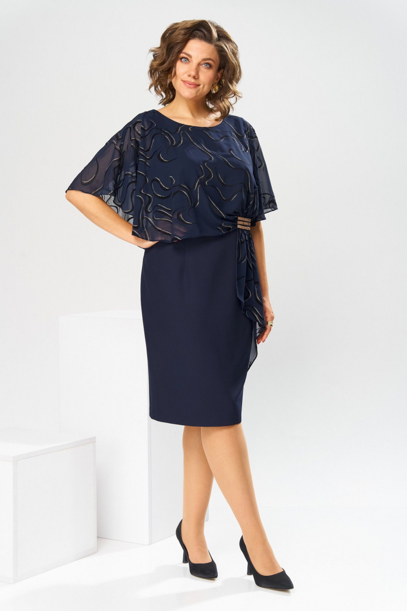 Платья Romanovich Style 1-2371 синий_флок