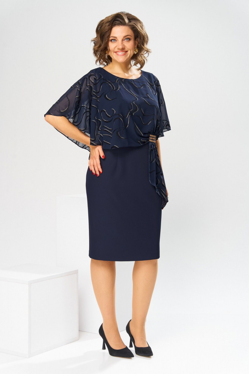 Платья Romanovich Style 1-2371 синий_флок