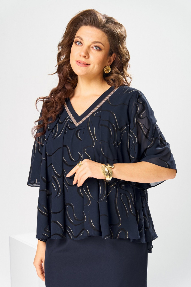 Платья Romanovich Style 1-2400 синий_флок