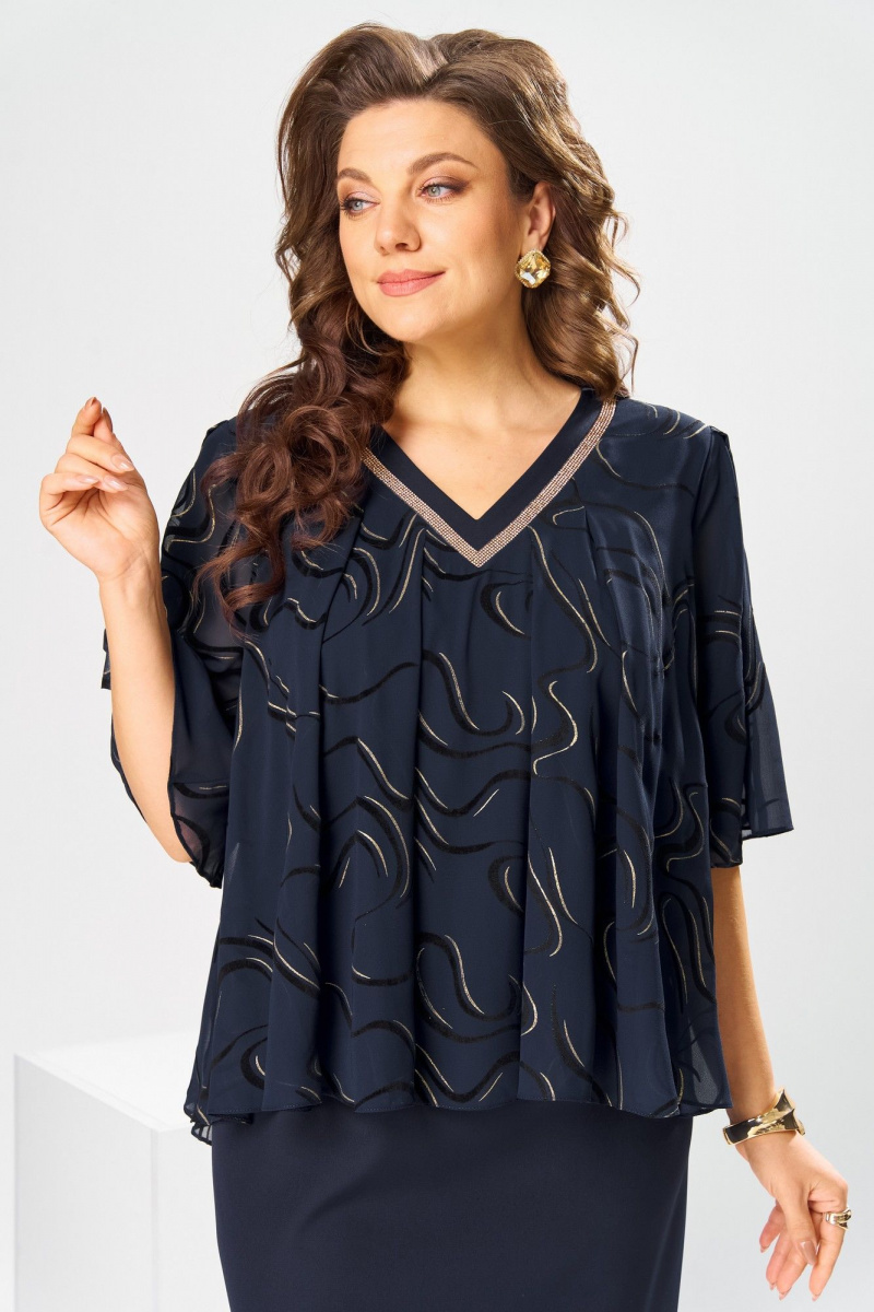 Платья Romanovich Style 1-2400 синий_флок