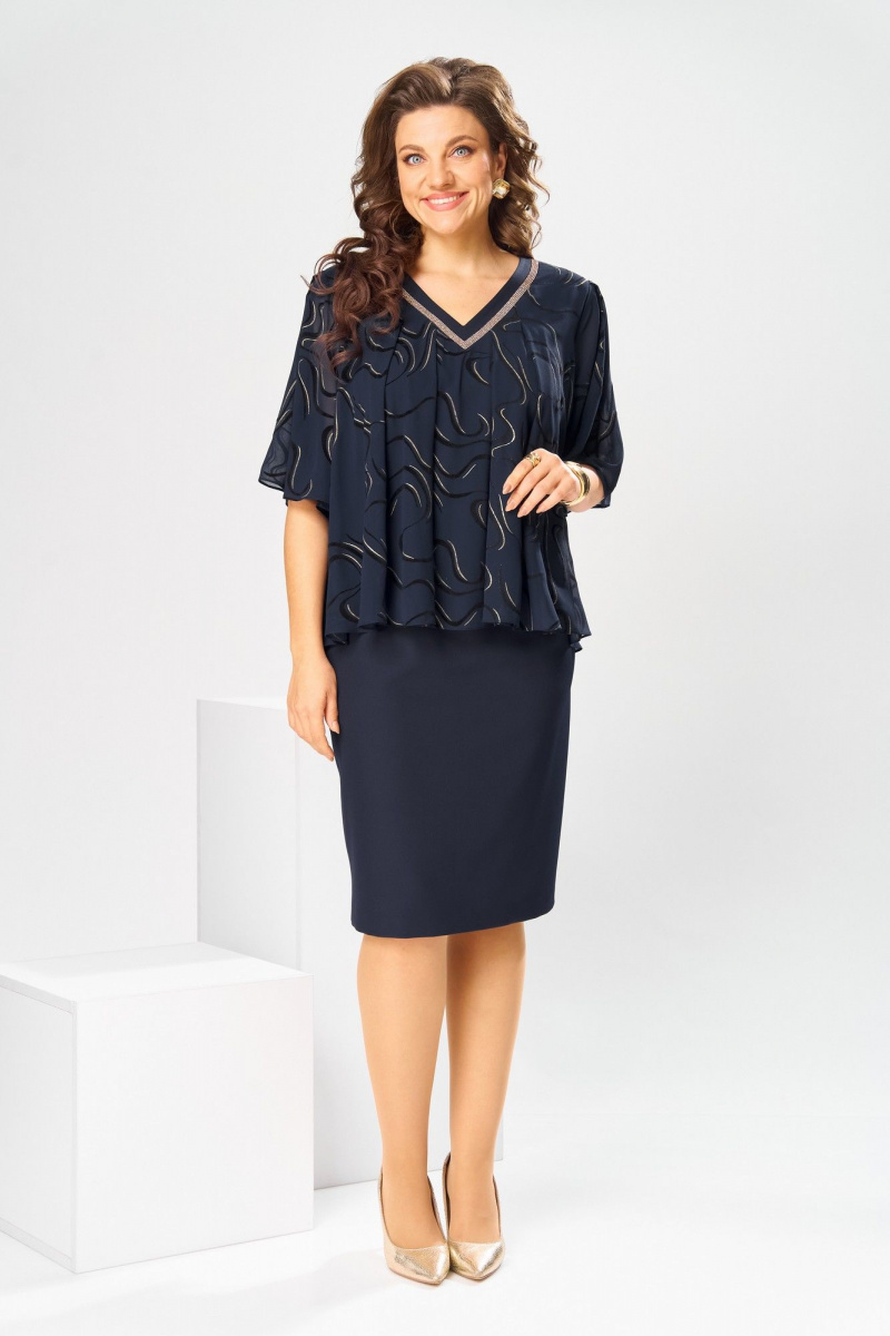 Платья Romanovich Style 1-2400 синий_флок