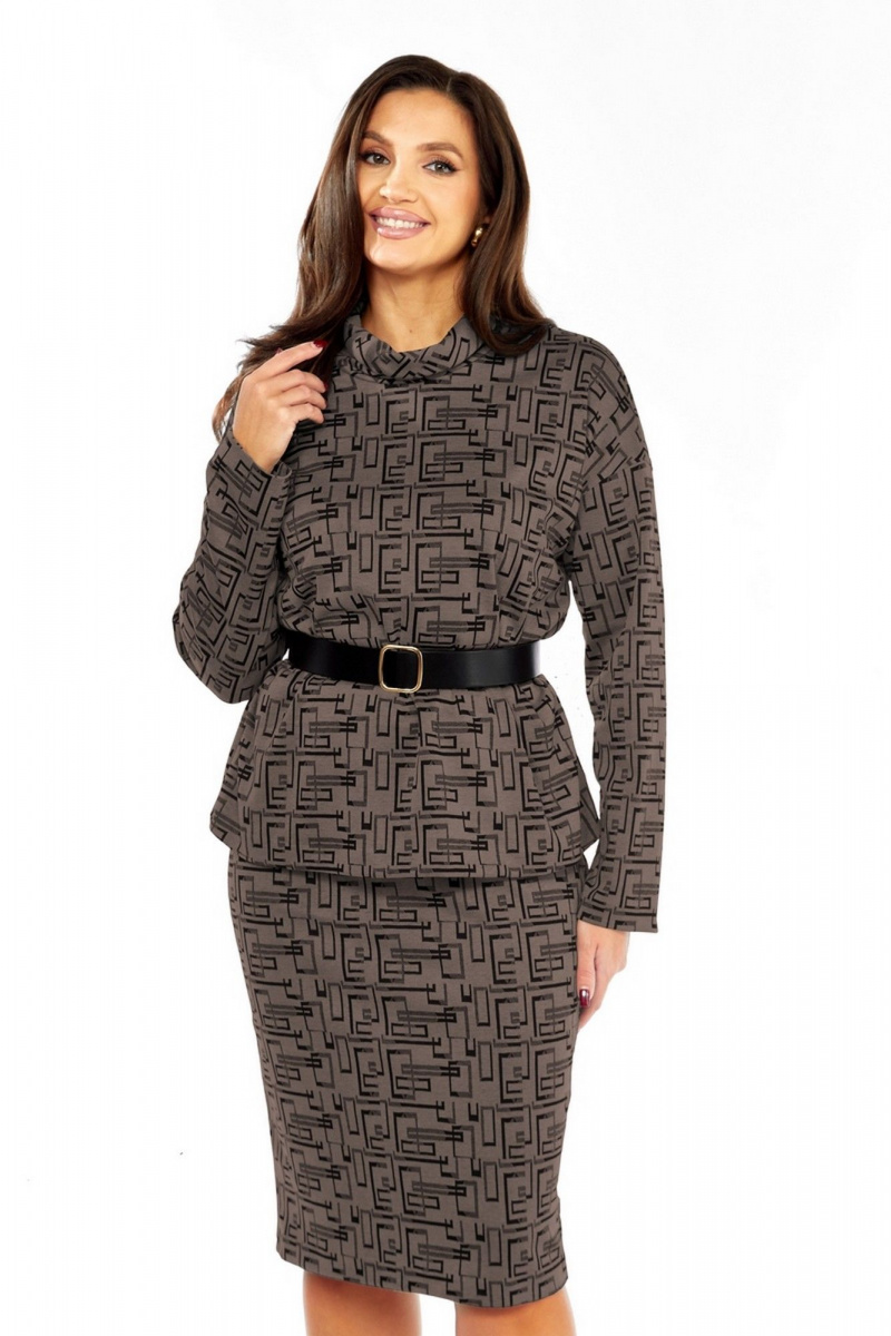 Юбочный костюм Милора-стиль 968/1 коричневый