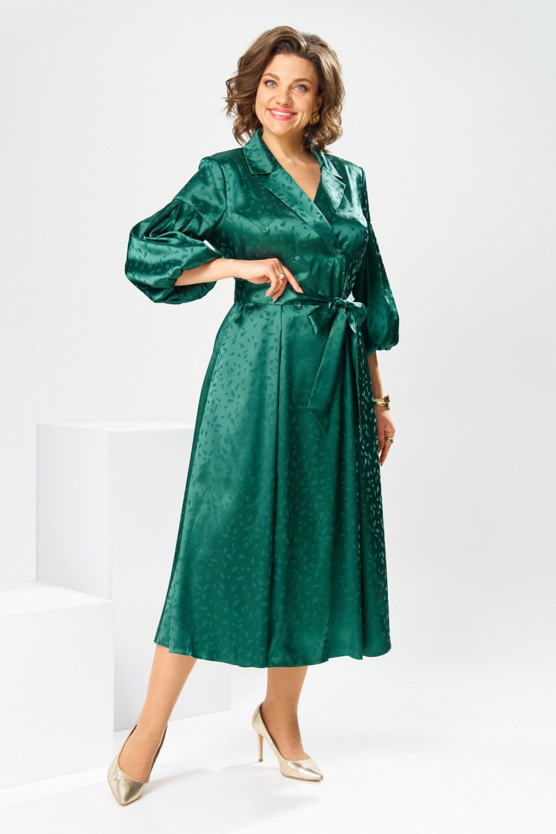 Платья Romanovich Style 1-2837 зеленые_листики