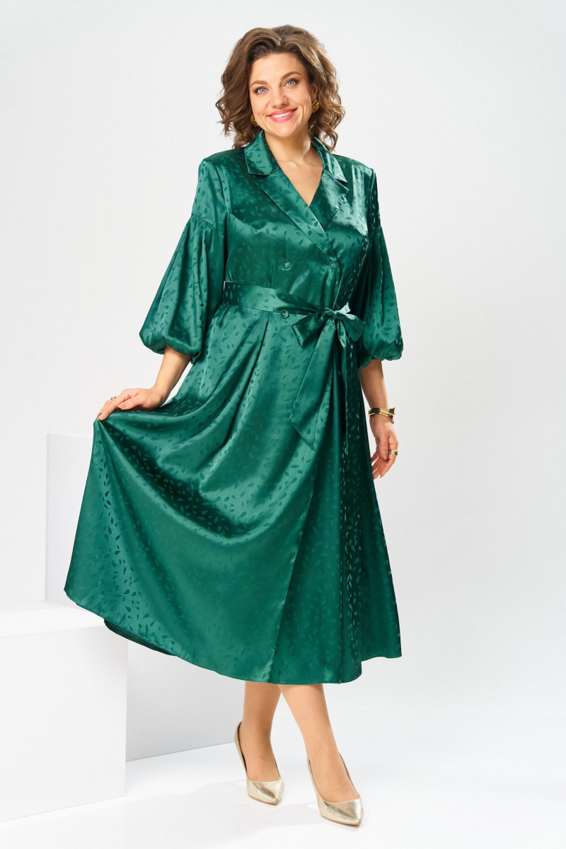 Платья Romanovich Style 1-2837 зеленые_листики