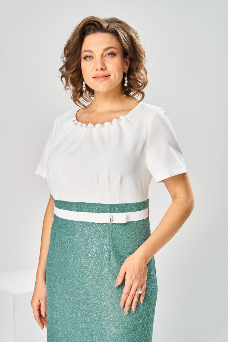 Плательный комплект Romanovich Style 3-2697 белый/зелень
