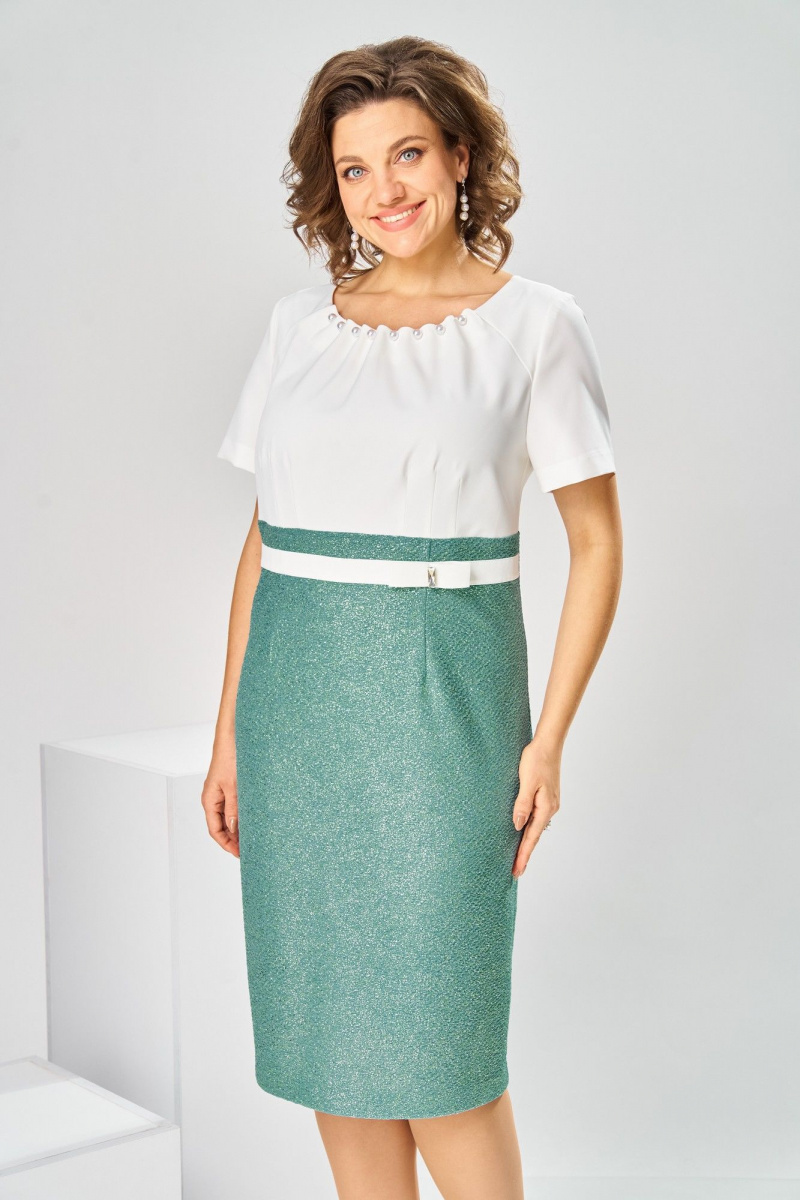 Плательный комплект Romanovich Style 3-2697 белый/зелень