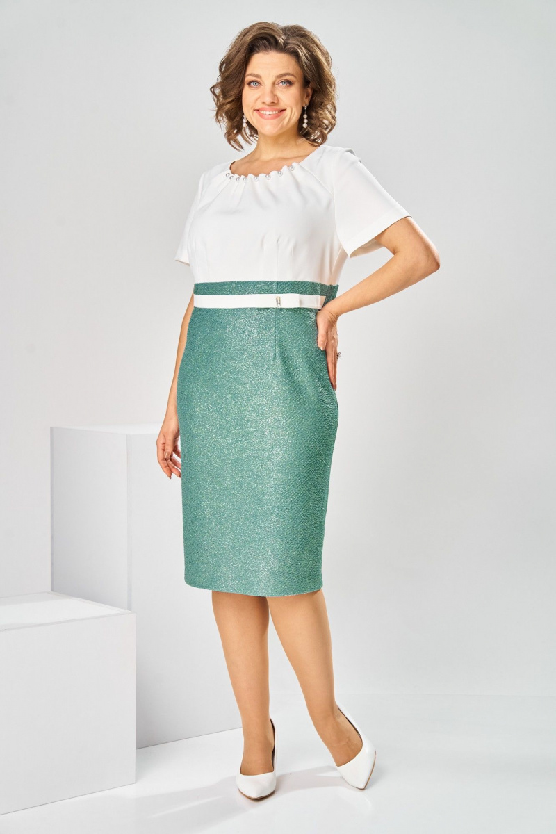 Плательный комплект Romanovich Style 3-2697 белый/зелень