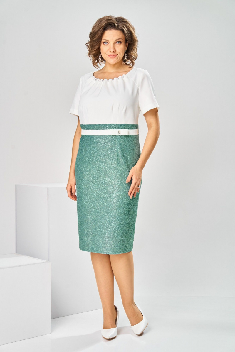 Плательный комплект Romanovich Style 3-2697 белый/зелень