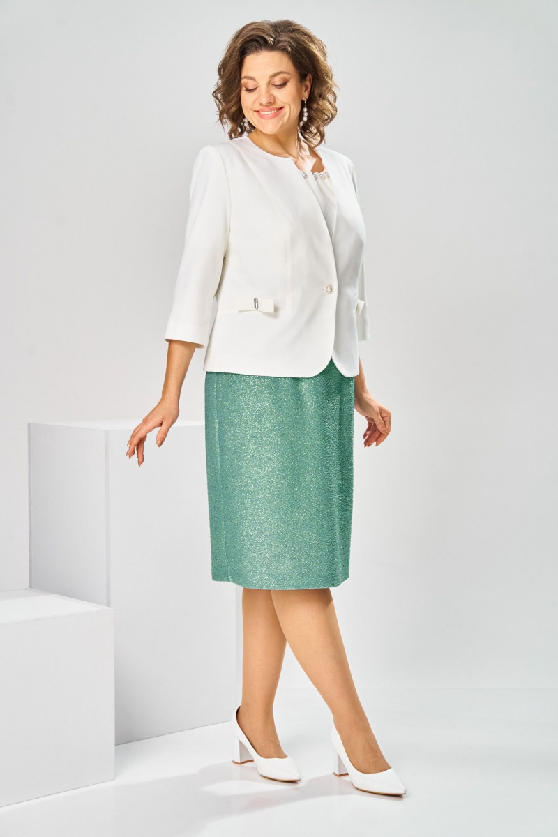 Плательный комплект Romanovich Style 3-2697 белый/зелень