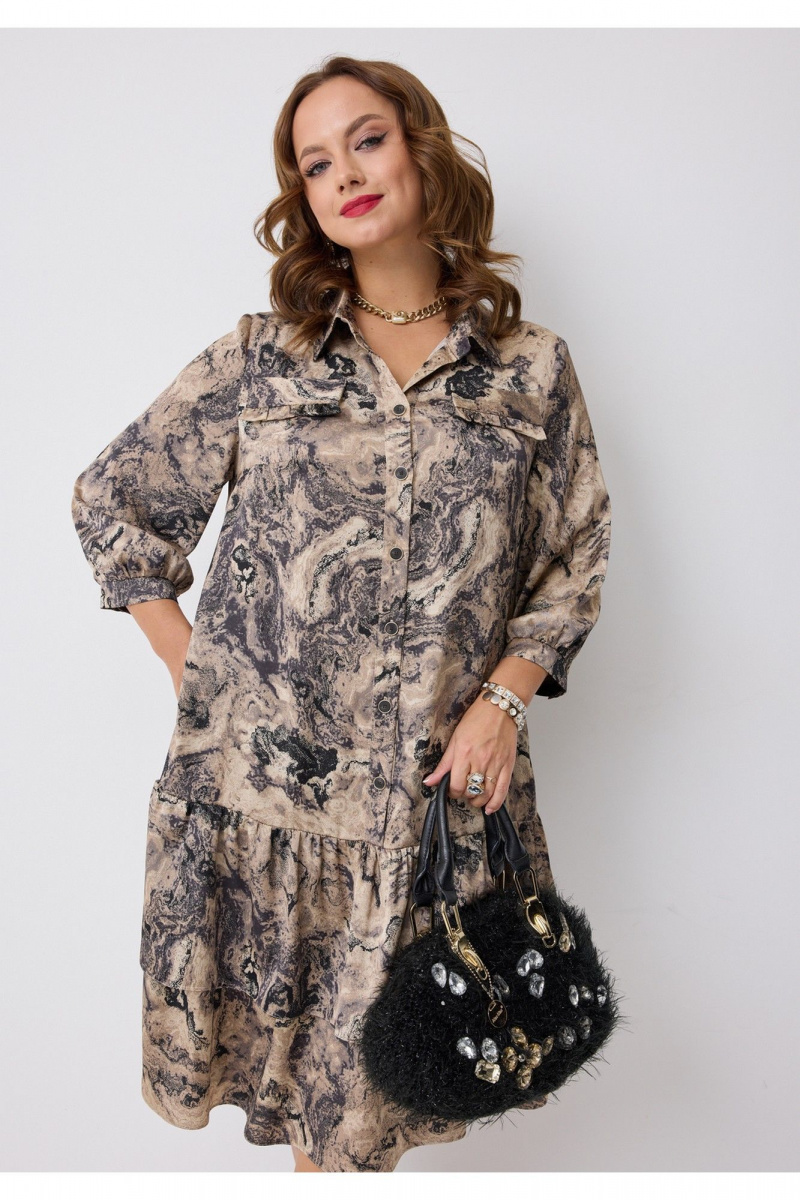 Платья Твой имидж 2281 бежевый_с_принтом