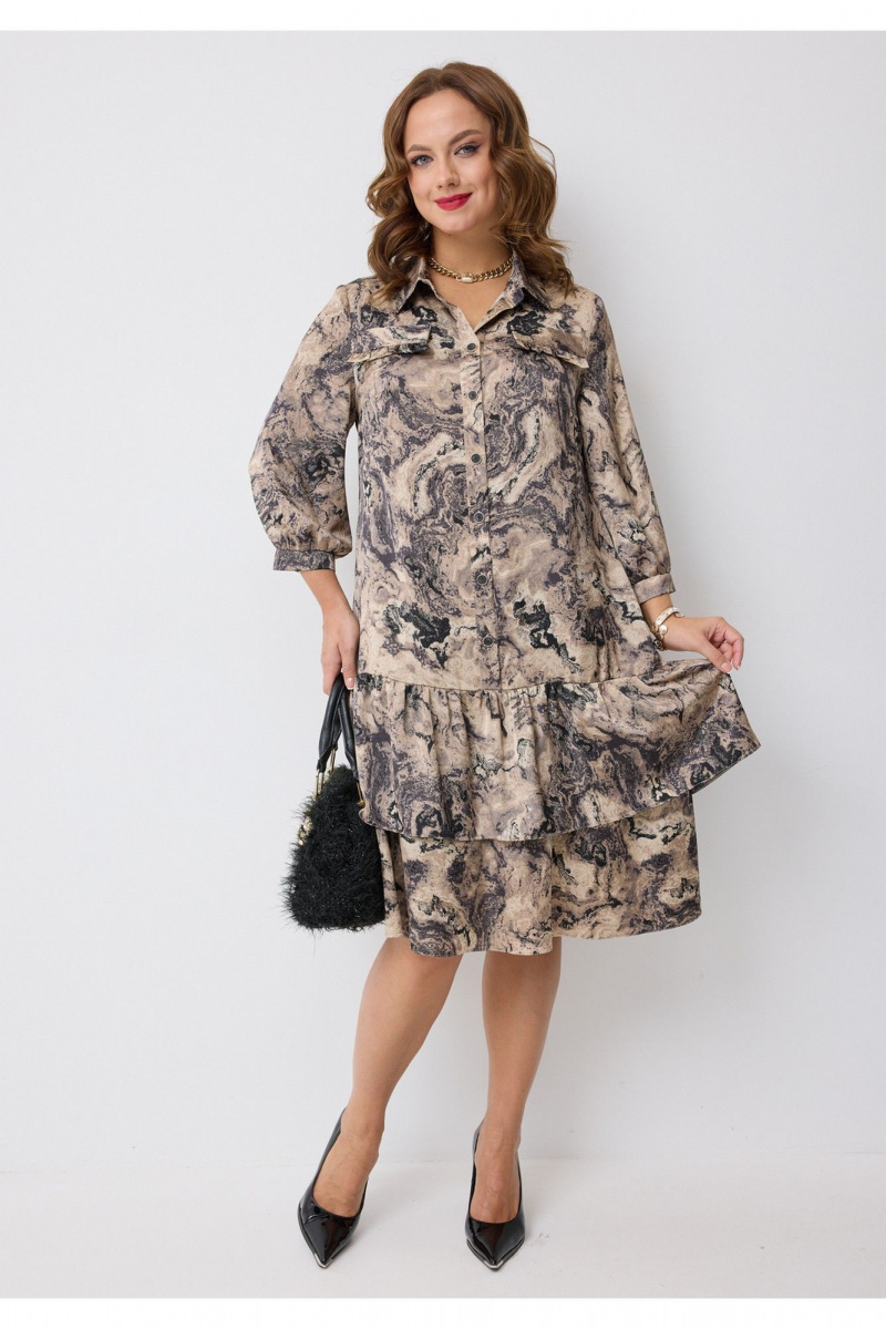 Платья Твой имидж 2281 бежевый_с_принтом