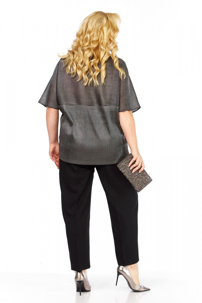 Брючный комплект Элль-стиль 2439 серебро_черный
