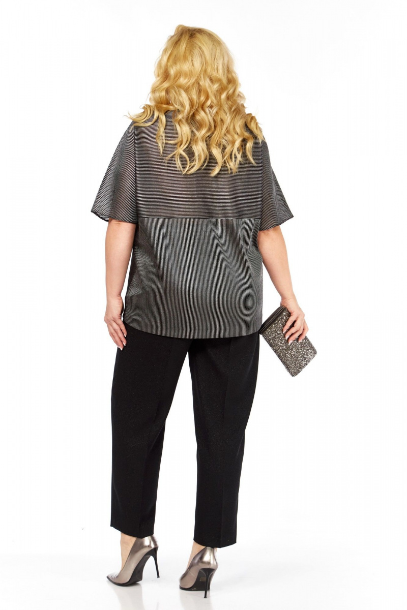 Брючный комплект Элль-стиль 2439 серебро_черный